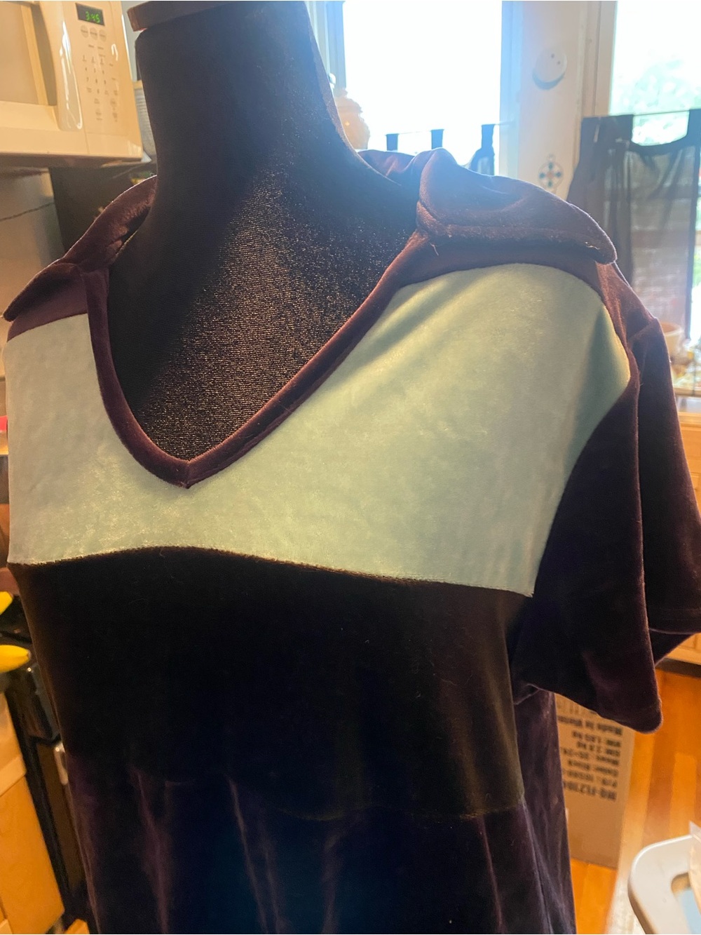 Express Velour mid-90s Sporty “Tennis” Dress in Dark Purple and Light Blue